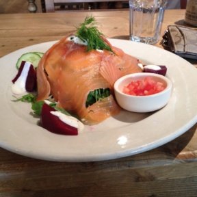 Gluten-free smoked salmon salad from Le Pain Quotidien